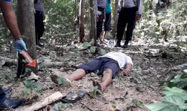 Polisi-amankan-lokasi-penemuan-mayat-di-Kelurahan-Nonbes