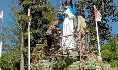 Taman-Ziarah-Yesus-Maria-Oebelo-Kian-Dipercantik-Oleh-Polres-Kupang