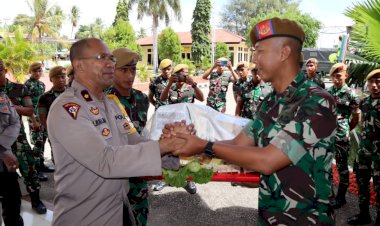 Komandan-Batalyon-Armed-dan-Arhanud-serta--Lanud-Eltari-Kupang-Ramai-Ramai-Datangi--Mako-Polres-Kupang