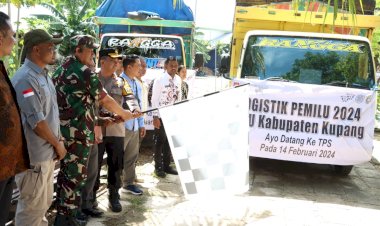 Kapolres-Kupang-bersama-Ketua-KPUD-dan-Dandim-1604-Kupang,-Lepas-Armada-Pengangkut-Logistik-Pemilu-ke-Amfoang