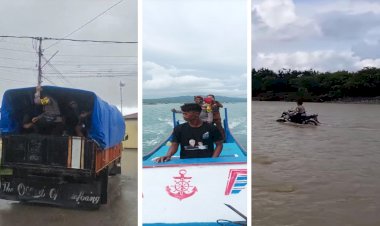 Suka-Duka-Personil-Polres-Kupang-Arungi-Banjir-dan-Hujan-Menuju-Lokasi-Pengamanan-TPS