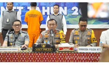 Polda-NTT-Gelar-Konferensi-Pers-Penangkapan-HR,-Pelaku-Penyelundupan-Manusia-Internasional