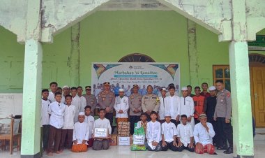Bhabinkamtibmas-Polsek-Kupang-Barat-Sambangi-Pesantren-Hidayatullah-Batakte,-Pantau-Pemberian-Bansos-dari-Dir-Bimas-Polda-NTT