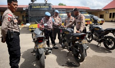 Propam-Polres-Kupang-Lakukan-Pemeriksaan-Ketat-Ranmor-Dinas-Satuan--Samapta