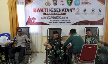 Polres-Kupang-Gelar-Donor-Darah-Sambut-Hari-Bhayangkara-ke-80,-Berhasil-Kumpulkan-150-Kantong-DaraH