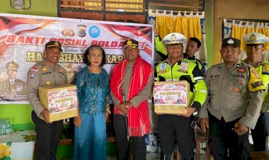 Sambut-Hari-Bhayangkara-ke-80,-Kapolres-Kupang-Pimpin-Bakti-Sosial-Bersihkan-Pantai-dan-Kunjungi-Purnawirawan-Polri