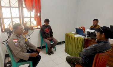 Jamin-Desa-Binaan-Tetap-Aman,-Bhabinkamtibmas-Pantau-Proses-Pendaftaran-Bakal-Calon-Kades-Sillu