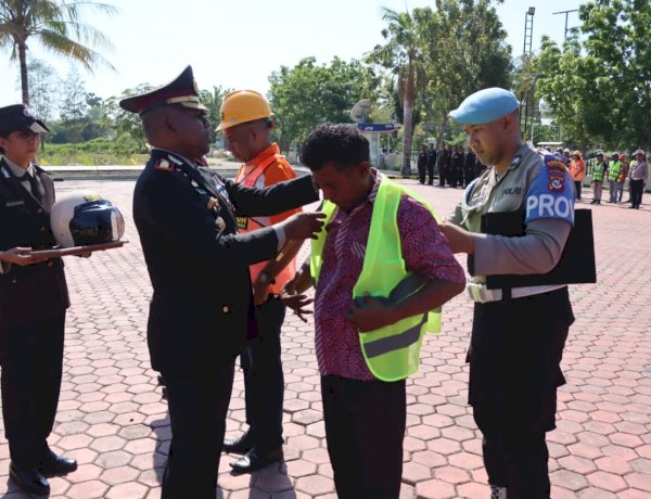 Momentum Sumpah Pemuda, Polres Kupang Kukuhkan Komitmen Kebangsaan Ojek dan Buruh Kamtibmas Bersamaan dengan Apel Kebangsaan Ojek dan Buruh Kamtibmas