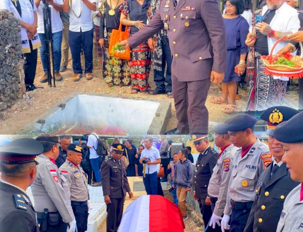 Wujud Penghormatan Polri, Wakapolres Kupang Pimpin Upacara Pemakaman Kedinasan AKP Purn. Hana Adriana Detaq