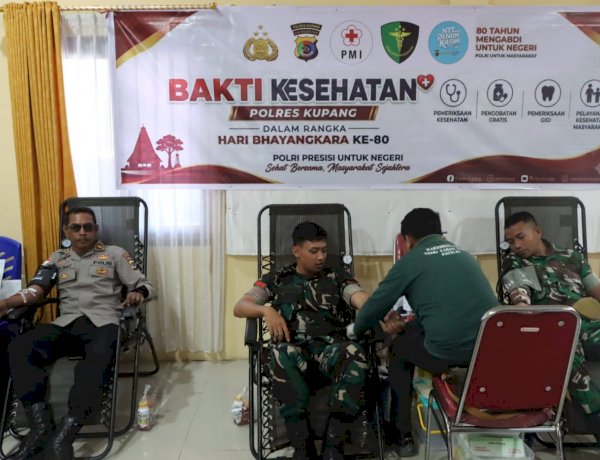 Polres Kupang Gelar Donor Darah Sambut Hari Bhayangkara ke-80, Berhasil Kumpulkan 150 Kantong DaraH