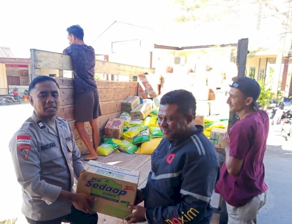 Warga Sulamu Tak Tinggal Diam, Warga dan Polisi Galang Bantuan untuk Korban Bencana Flores