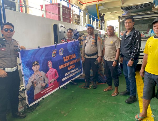 Polres Kupang Salurkan Bantuan Peduli Bencana Flores ke Polres Manggarai Timur