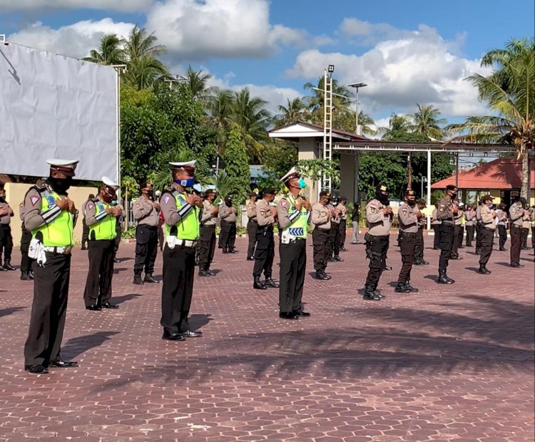 Cegah covid- 19 Personil Polres Kupang wajib lukukan AW.3S dan Senam Imun