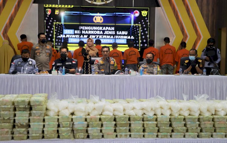 Polda Aceh Ungkap Kasus Narkotika Jaringan Internasional Seberat 353 Kg