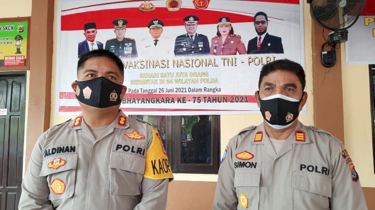 Sambut Hari Bhayangkara ke 75  Polres Kupang Gelar Vaksin Massal