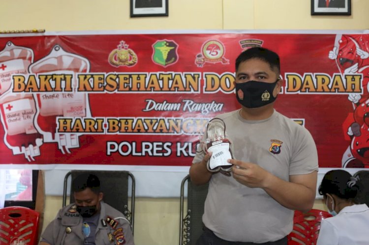 Untuk Kemanusiaan Polres Kupang Sumbangkan Ratusan Kantong Darah