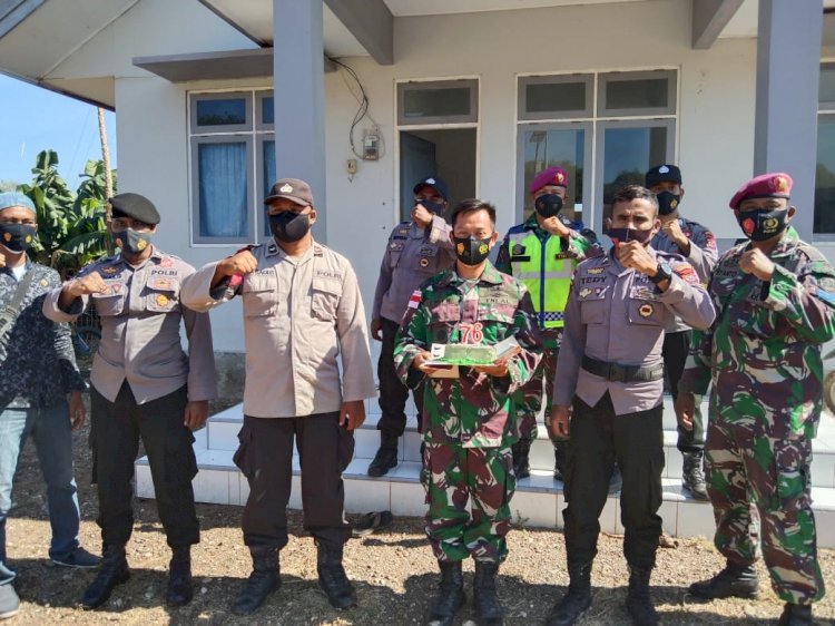 Hut TNI Ke 76 Polsek Amfoang Timur Seruduk Pos Pamtas Oepoli