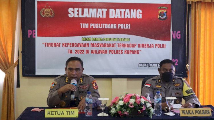 Tim Puslitbang Polri melaksanakan penelitian tentang Tingkat Kepercayaan Masyarakat Terhadap Kinerja Polri T.A. 2022,