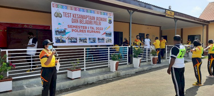 Pantau Kebugaran Fisik Personil Polres Kupang Ikuti Tes Kesamaptaan Jasmani