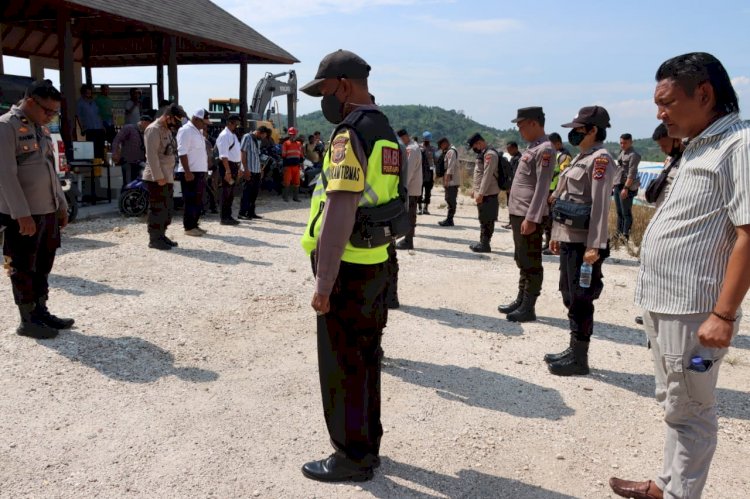 Polres Kupang Gelar Pengamanan  Pengukuran dan Penetepan Pal Batas Defenitif Kawasan Hutan di Bendungan Tefmo-Manikin