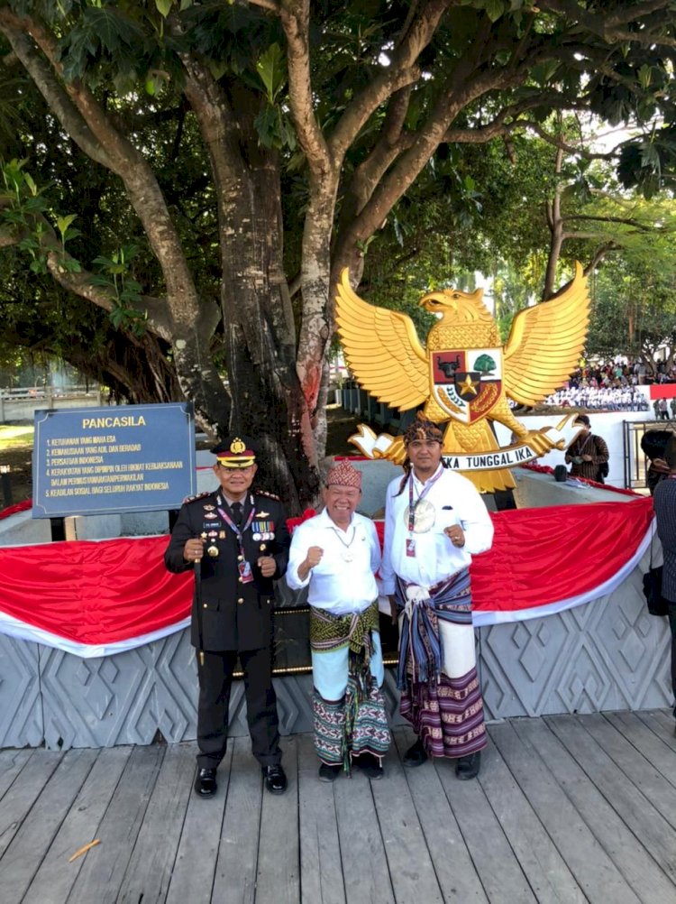 Kapolres Kupang Bersama Bupati Kupang dan Kejari Kupang Hadiri Upacara Hari Lahir Pancasila  Langsung Dari Lapangan Pancasila  Ende