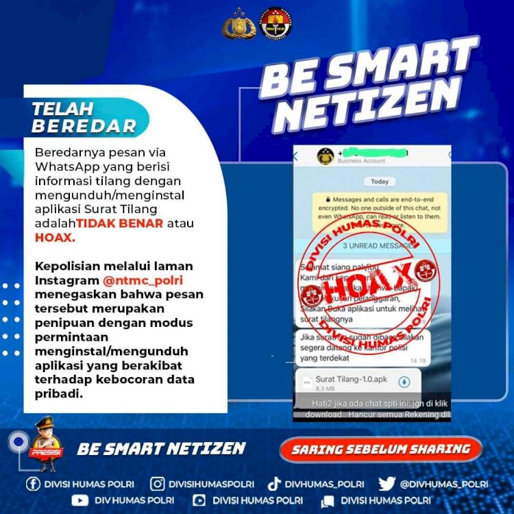 Hati-Hati Penipuan e-Tilang  Via Whatsapp