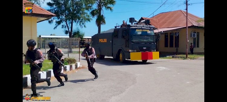 Alarm Berbunyi Seluruh Personil Polres Kupang Berlarian Antisipasi Hadapi Ancaman