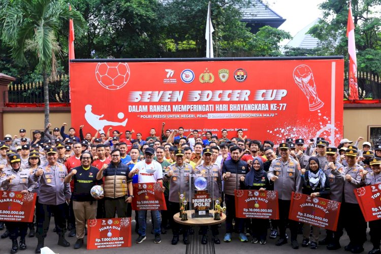 Wujudkan Pemilu Damai 2024, Polri Bersama Wartawan Gelar Bhayangkara Presisi Seven Soccer Cup