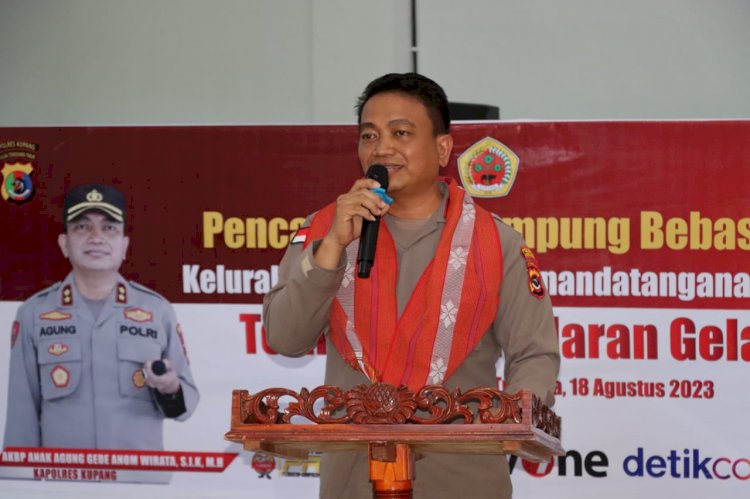 Kapolres Kupang Lounching Pencanangan Kampung Tuatuka Sebagai Kampung Bebas Dari Narkoba