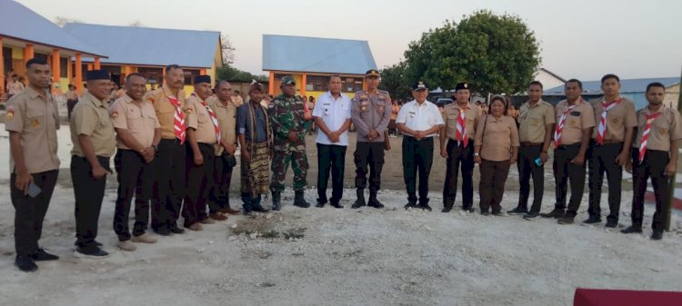 Upayakan Coolling System Pada Guru-Guru dan Siswa, Polres Kupang Datangi Acara Pembukaan Kursus Orentasi Singkat Pramuka