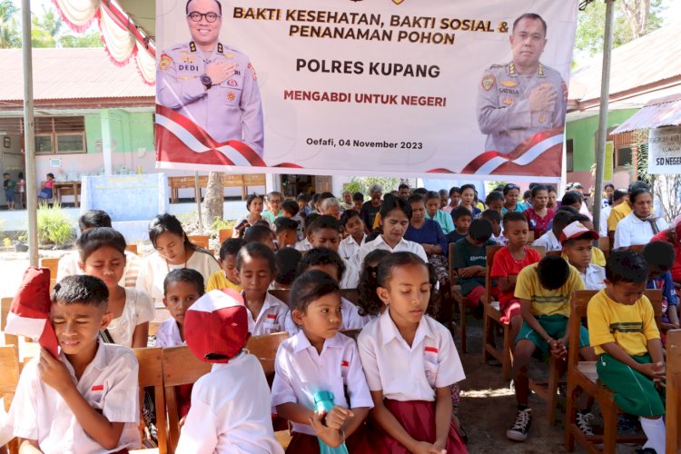 Rakorbin SDM dan PNS Polri  T.A 2023, Polres Kupang Pilih SDN Oefafi Sebagai Lokasi Bakti Sosial dan Bakti Kesehatan