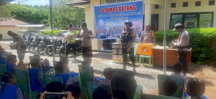 Field Trip di Mapolsek Sulamu, TK St. Maria Pariti Dibekali Tugas Pokok Dan Fungsi Polri