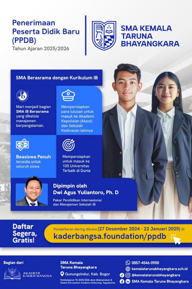 SMA Kemala Taruna Bhayangkara Mulai Beroperasi Tahun ini, Ayo Daftarkan Segera Putra-Putri Anda !