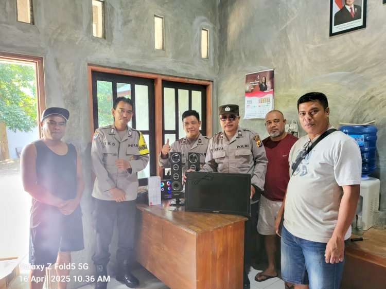 Pospol Baumata Dapat Sumbangan Televisi dan Speaker dari Warga
