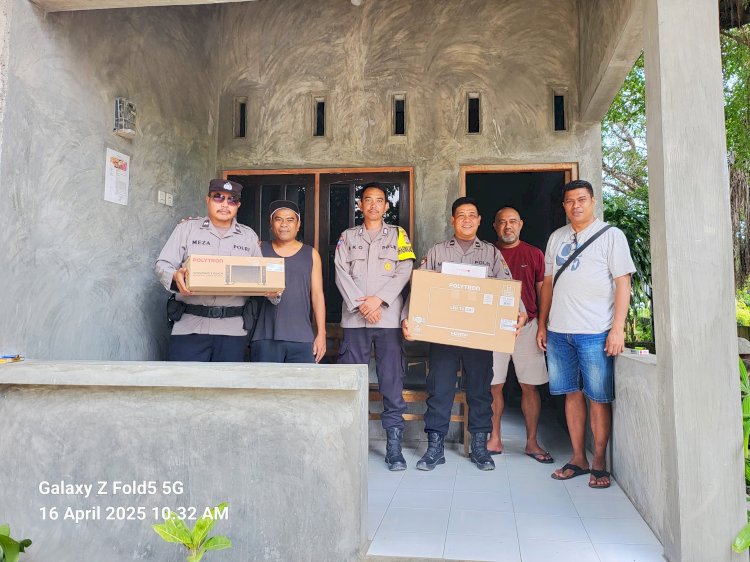 Pospol Baumata Dapat Sumbangan Televisi dan Speaker dari Warga