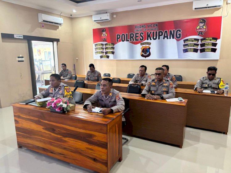 Rapat Evaluasi Ketahanan Pangan, Polres Kupang Terhubung Langsung Secara Daring dengan Mabes Polri