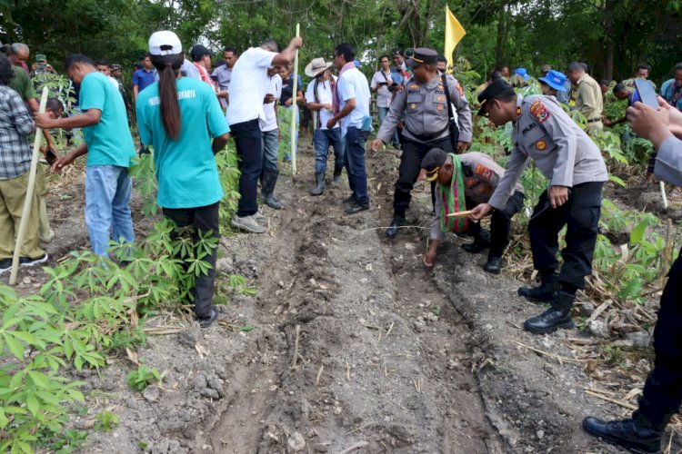 Kapolres Kupang Hadiri Kunjungan Bupati Kupang di Kelompok Tani Fatumone, Dukung Peningkatan Indeks Pertanaman IP 200