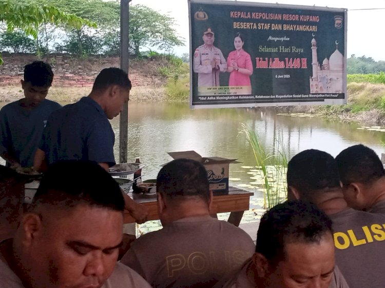 Penuh Kebersamaan, Polres Kupang Rayakan Idul Adha dengan Berbagi dan Silaturahmi