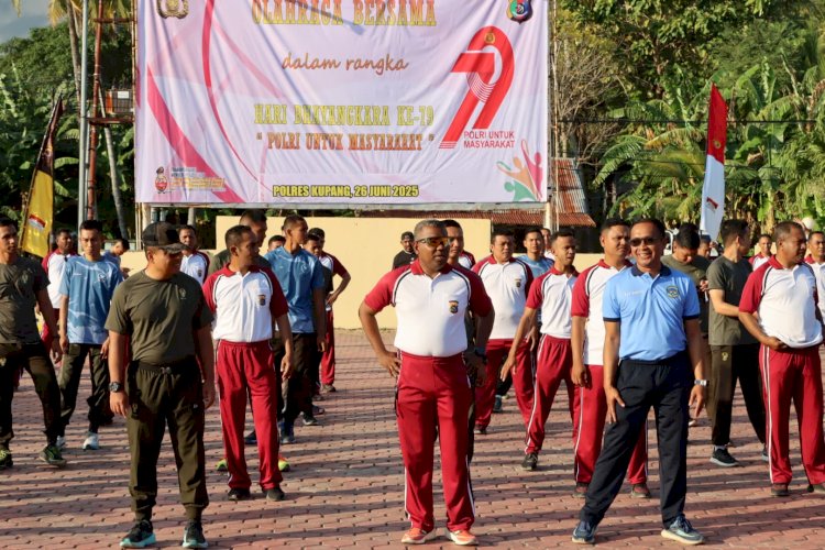 Semarak Hari Bhayangkara ke-79, Polres Kupang bersama TNI Gelar Aksi Hijau dan Olahraga Bersama, Wakil Bupati Turut Hadir