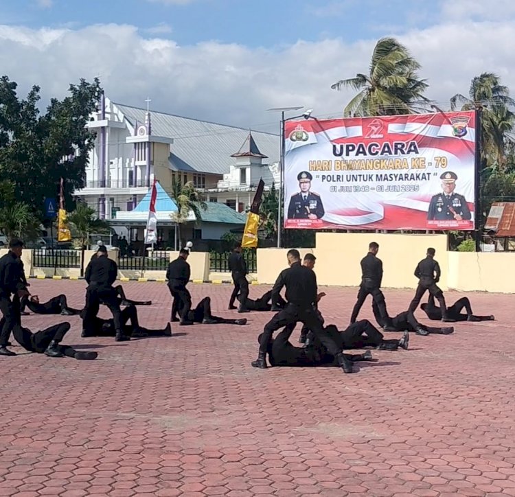 Atraksi Beladiri Polri Warnai Hari Bhayangkara ke-79 di Polres Kupang