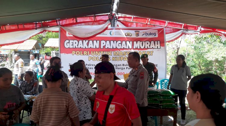 Gerakan Pangan Murah Polres Kupang, 1 Ton Beras Habis Diserbu Warga