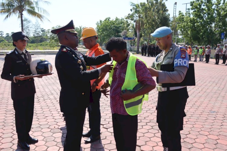 Momentum Sumpah Pemuda, Polres Kupang Kukuhkan Komitmen Kebangsaan Ojek dan Buruh Kamtibmas Bersamaan dengan Apel Kebangsaan Ojek dan Buruh Kamtibmas