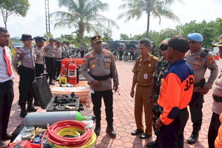 Sinergi TNI–Polri dan Instansi Terkait, Polres Kupang Gelar Apel Kesiapsiagaan Bencana Alam