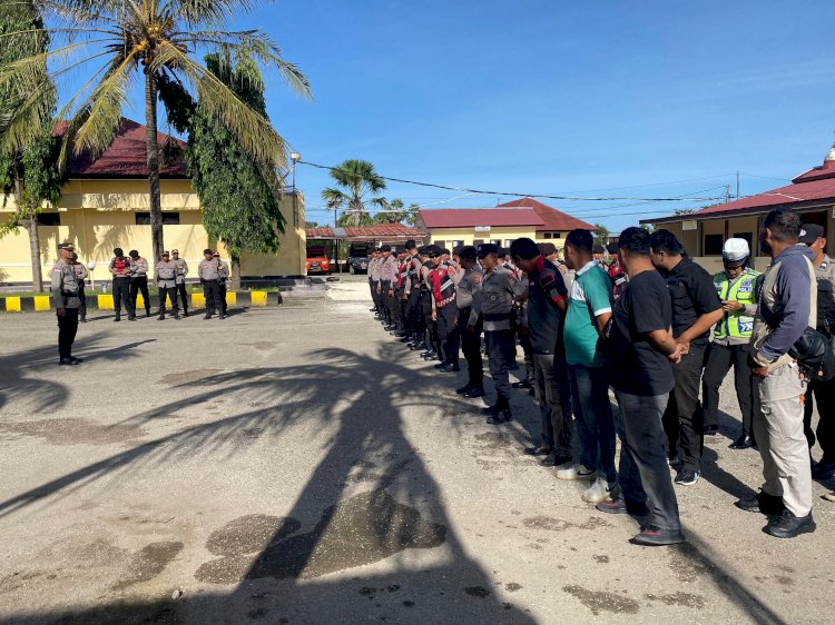 Puluhan Personel Polres Kupang Siaga Penuh Amankan Libur Imlek 2026