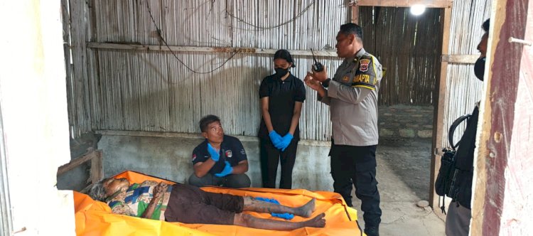 Lansia Ditemukan meninggal Tim Inafis Polres Kupang Olah Tkp