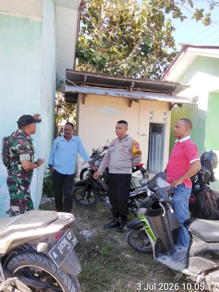 Bhabinkamtibmas Polsek Kupang Timur Bersama Babinsa Ajak Warga Jaga Kamtibmas dan Dukung Ketahanan Pangan