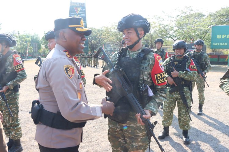 Kapolres Kupang Hadiri Upacara Pengantaran Latihan Pratugas Satgas Pamtas RI–PNG Mobile Brigif 21/Komodo TA 2026