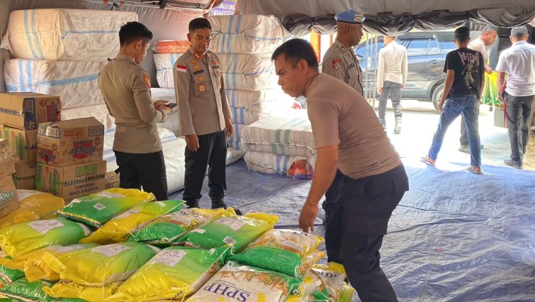 Bantuan Peduli Bencana Flores Polres Kupang Diterima Polres Manggarai Timur