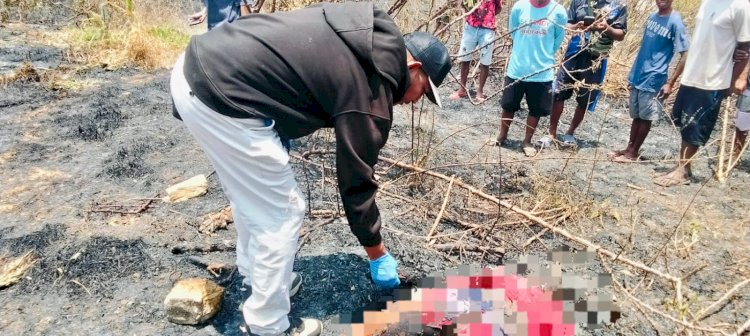 Kebakaran Lahan di Desa Oemasi, Satu Orang Meninggal Dunia, Polsek Kupang Barat Lakukan Penanganan TKP